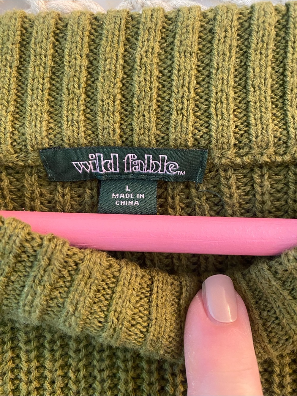 wild fable Olive Green Cropped Turtleneck Sweater
